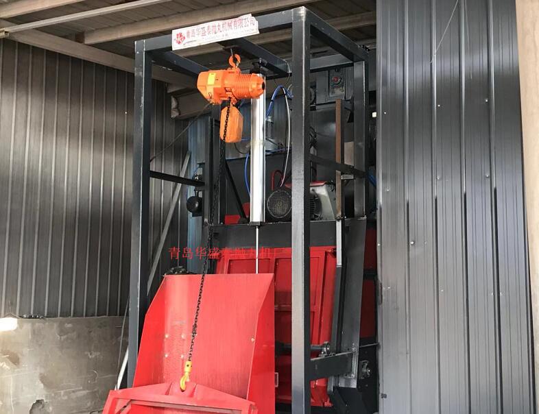 發(fā)貨聊城臨清自動(dòng)上料3210拋丸除銹機(jī)調(diào)試完畢